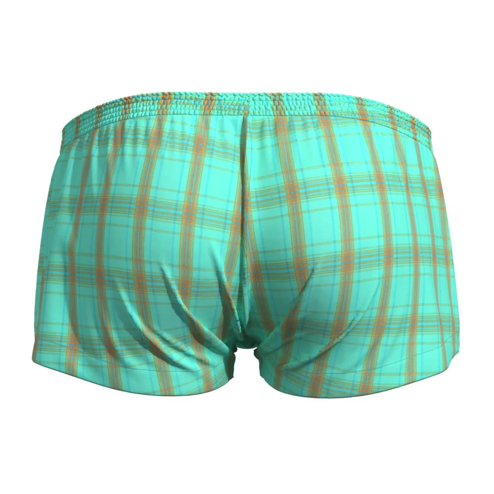 

Men Fashion Plaid 95% Cotton Soft Pouch Low Rise Loose Boxers Shorts Underwear Fitness Comfortable Boxer Trunks
