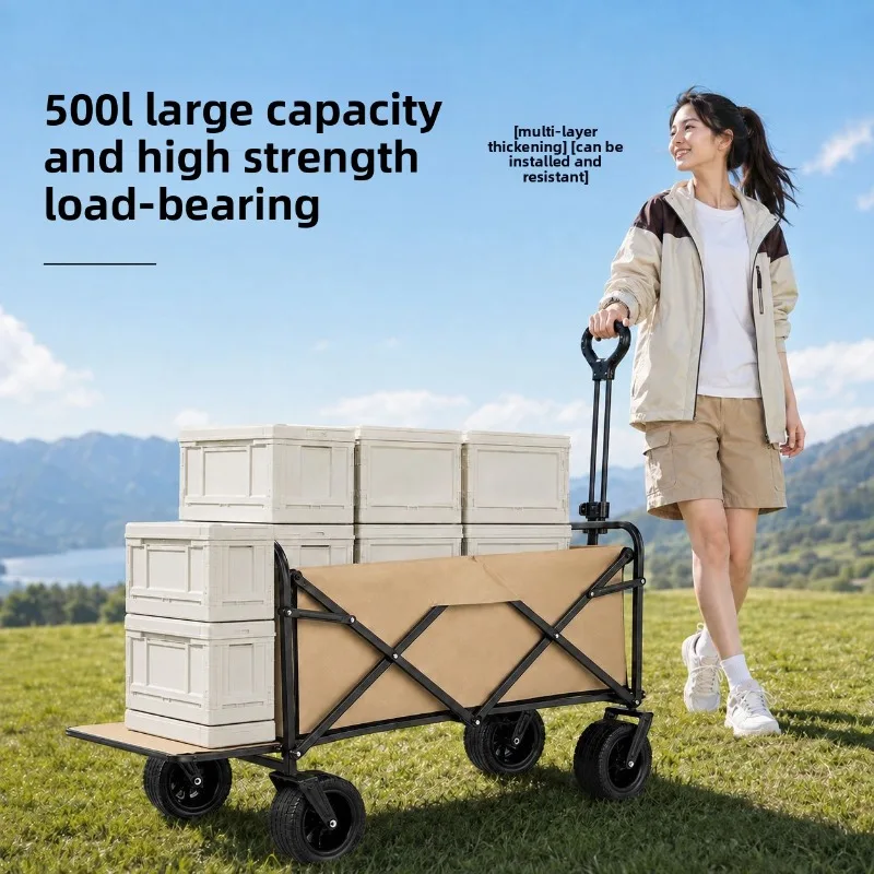 Outdoor Camping Foldable Wagon Child Reclining Stroller Vendor Cart Outdoor Camping Foldable Cart Foldable Trolley