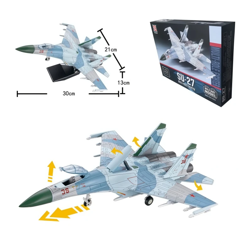 1/72 Creative Military Series New Painting SU-27 Multi-Role Fighter Building Blocks Aircraft Jet DIY Bricks Toys For Xmas Gifts