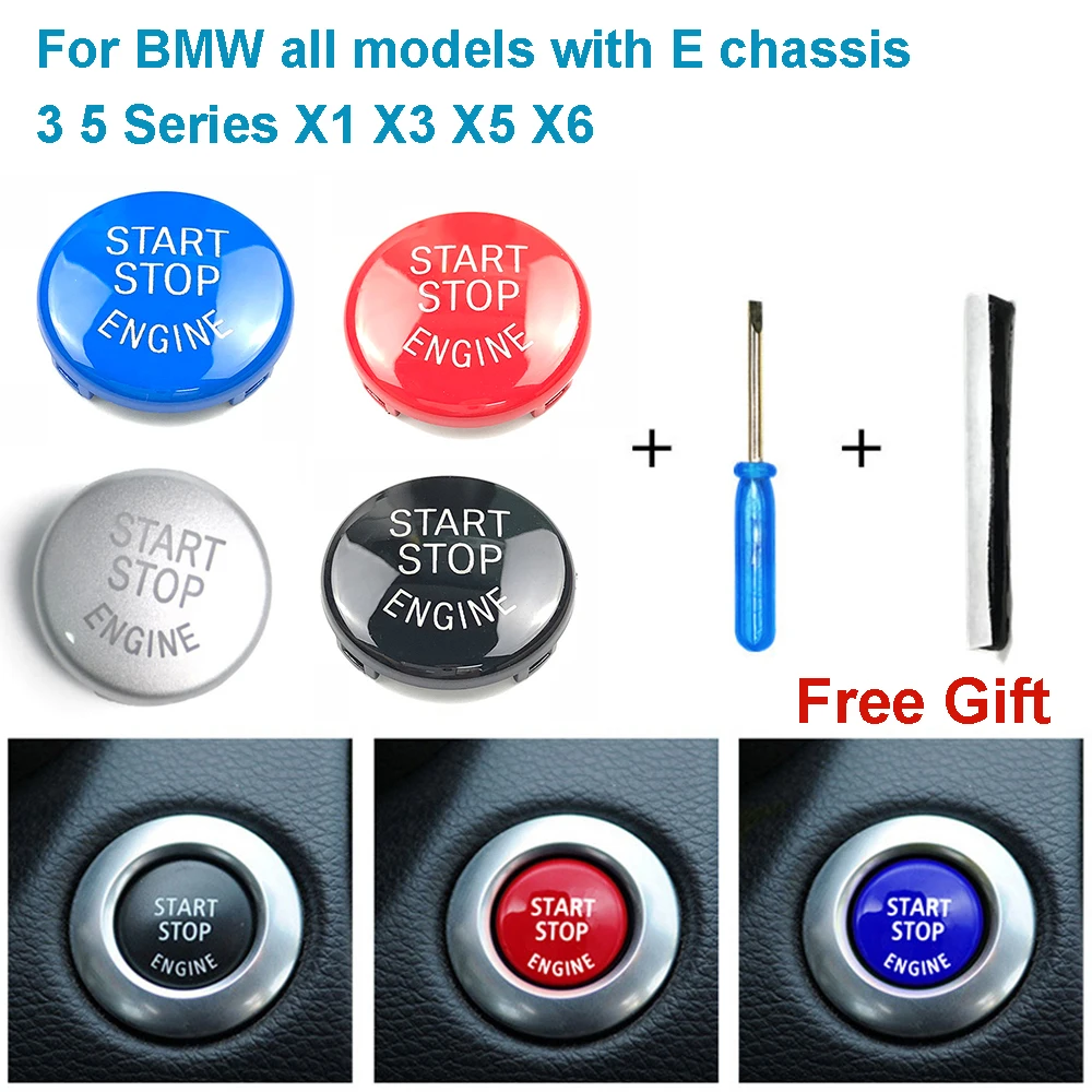 For BMW All E Sites E87 E60 E83 E84 E89 E90 E91 E92 Car Engine Start Stop Button Replace Cover Switch Auto Interior Accessories