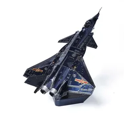 Colorful J-20 Fighter 3D Metal Puzzle Handmade Aircraft Miniature Assembled Model Jigsaw Puzzle Toy for Adult Creative Gift