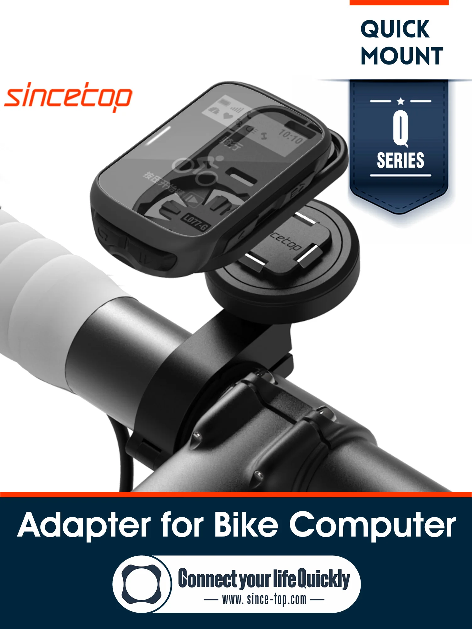 Cycling Bike Computer Adapter for Garmin,Connect to sincetop Series Q Mounts Bike / Moto Phone Holder