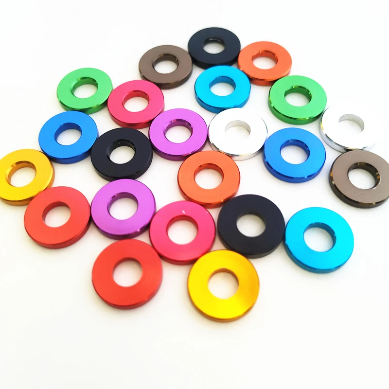 10pcs M5 M6 M8 M10 aluminum flat washer gasket anodized corlorful aluminum plain washer for RC Model Parts