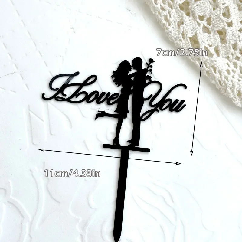 Schwarzer Acryl-Kuchenaufsatz „Mr. Mrs“, elegantes Braut- und Bräutigam-Paar für Hochzeit, Jahrestag, Valentinstag, Party-Dekorationen – Detail 10