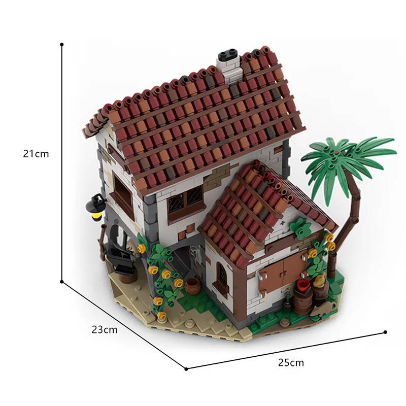 MOC-124328 Pirates Blacksmith‘s House Building Block Set Eldorado Fortress-Empire Pirate Castle Model DIY Kids Puzzle Toys Gift