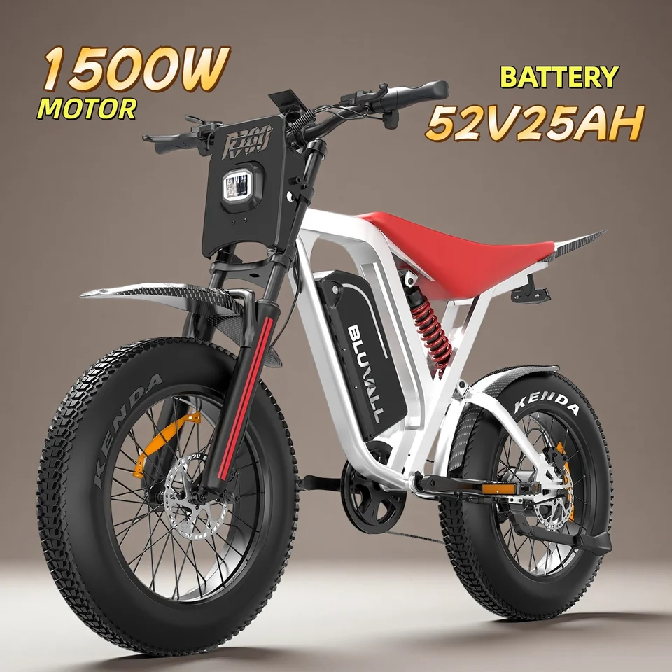 Off Road Electric Bike R700 20x4.0 Tire 1500W 52V25AH Large Capacity Battery Ebike Max 50KM/H 70KM Range Hydraulic Brake E-Bike image 1