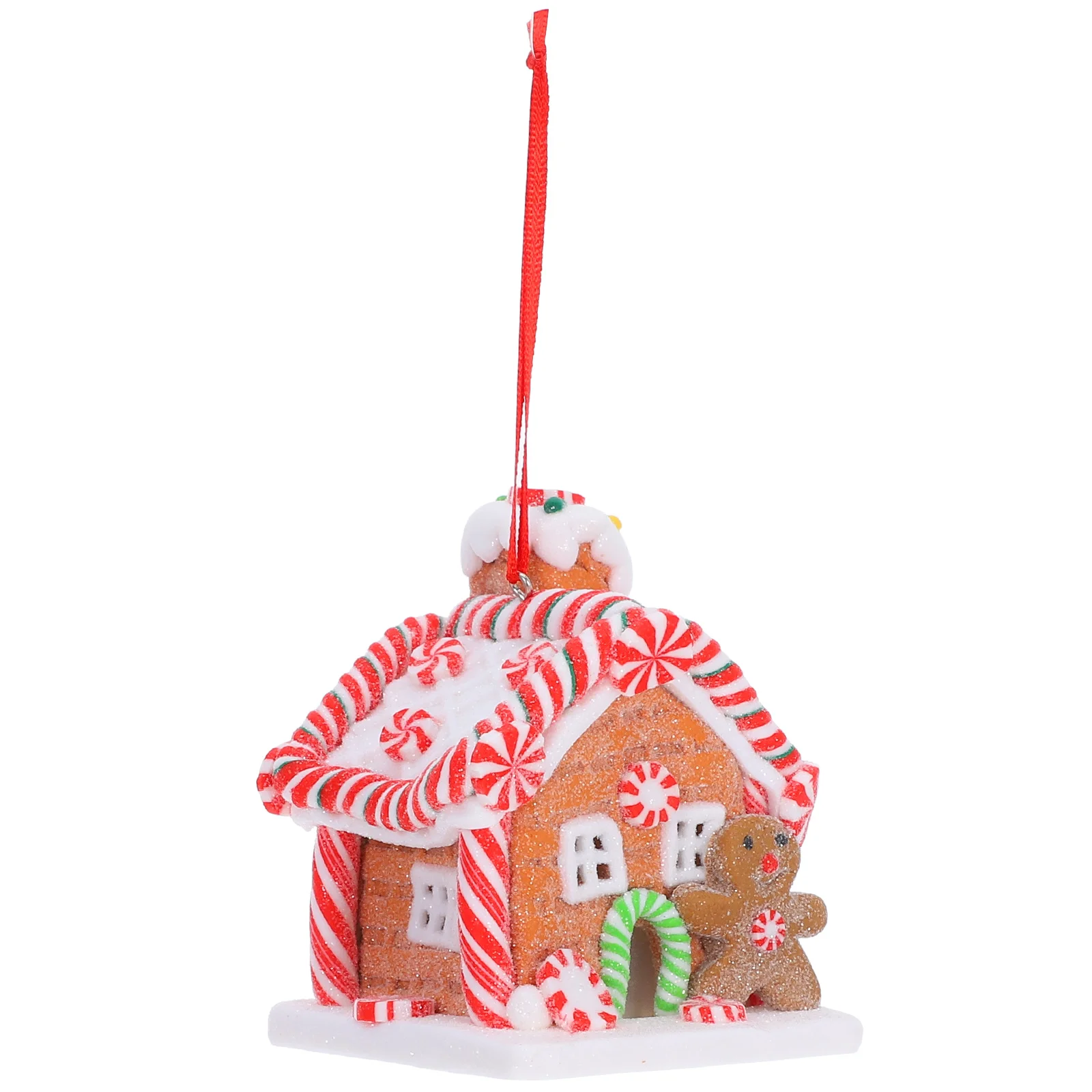 

1pcs Gingerbread Ornament Clay Christmas Decor Led Mini Hanging Pendant For Xmas Tree Indoor Festive Decoration Clay