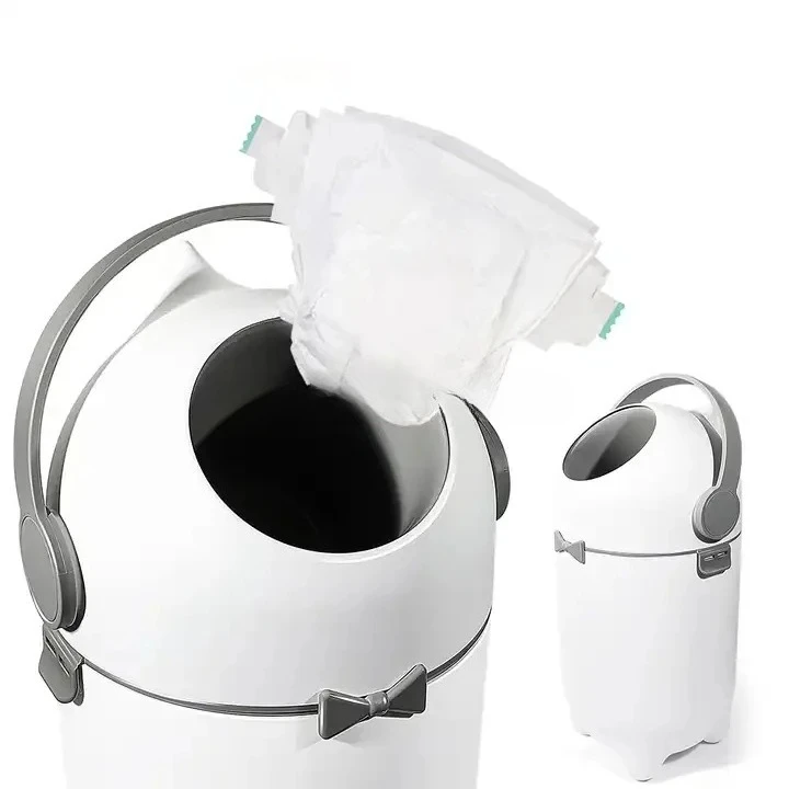 2025 Factory Creative Design Anti-odor Baby Trash Can Toilet Bedroom ABS BABY Diaper Pail Waste Paper Storage Bin for Kids