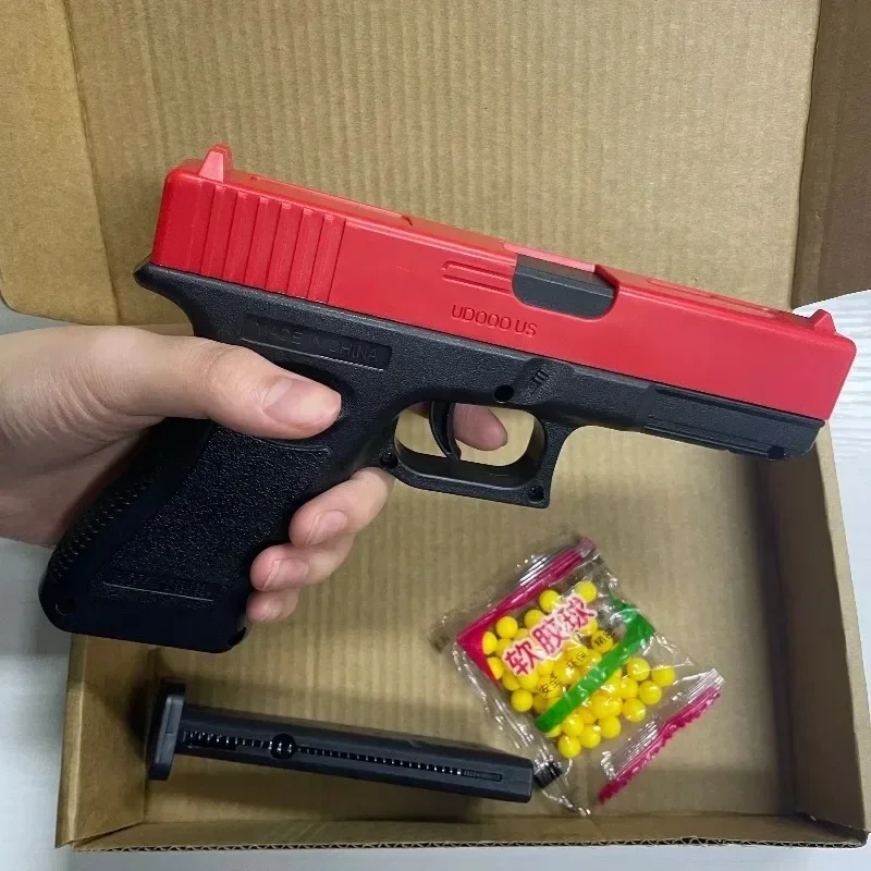 Pistola de aire de bala suave de alta calidad, manual G17, pistola de juguete glock, revista inferior, láser, deportes al aire libre, juego CS, regalo para niños