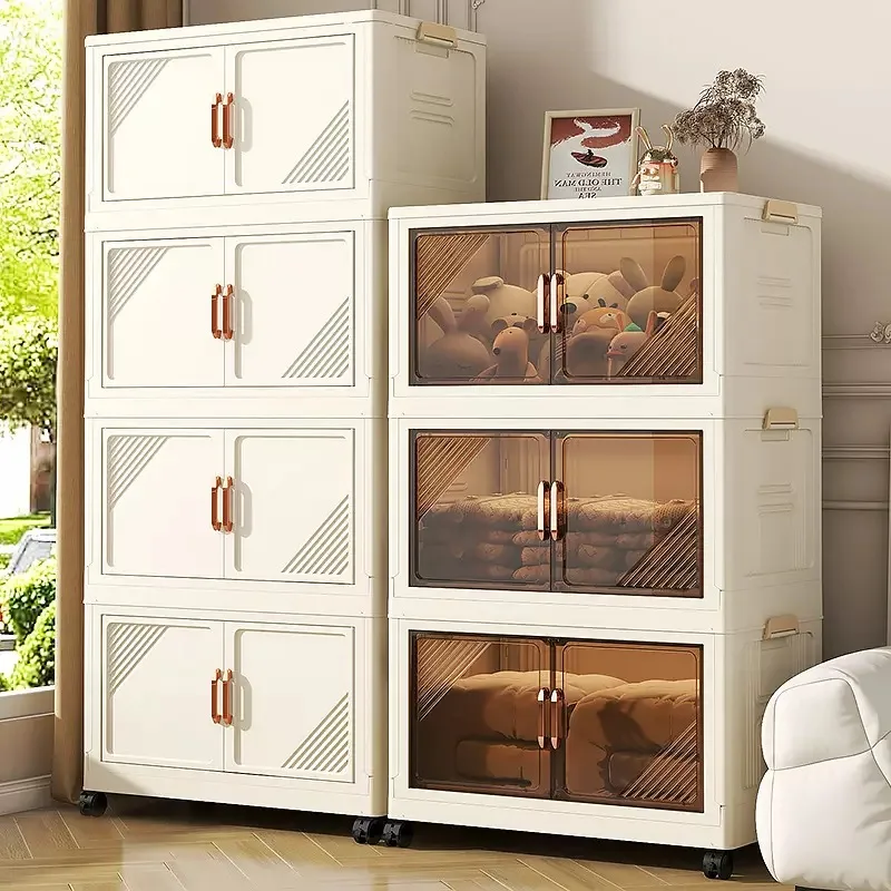

Installation-Free Folding Storage Box Home Bedroom Living Room Snack Cabinet Clothing Locker Wardrobe - Easy to Assemble