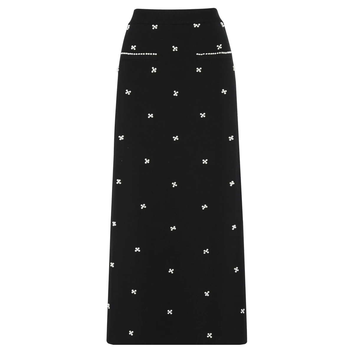 26136 Summer New High Quality Versatile Slimming Pearl Flower Long Half Length Skirt With Hip Wrapping Mid Length Skirt