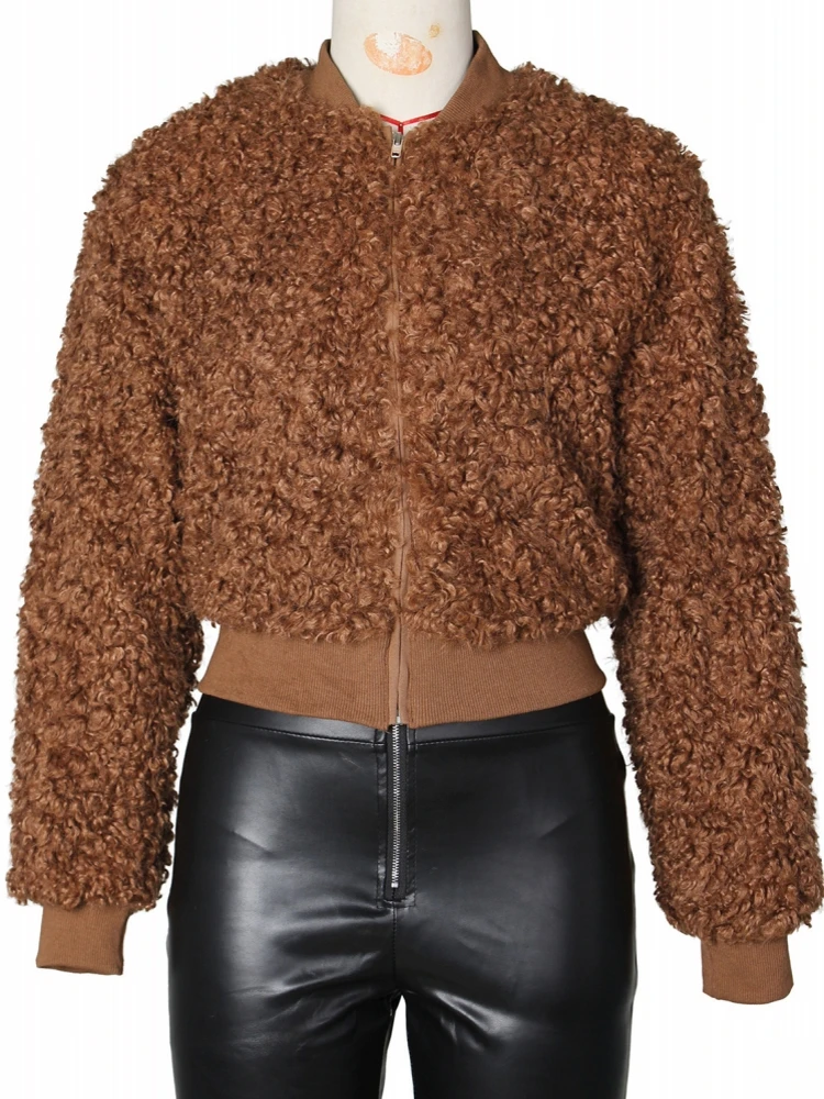 

Осенне-зимнее пальто для женщин, пальто большого размера с плюшевым мишкой, теплая утепленная флисовая зимняя куртка из искусственного меха, женский топ с длинными рукавами