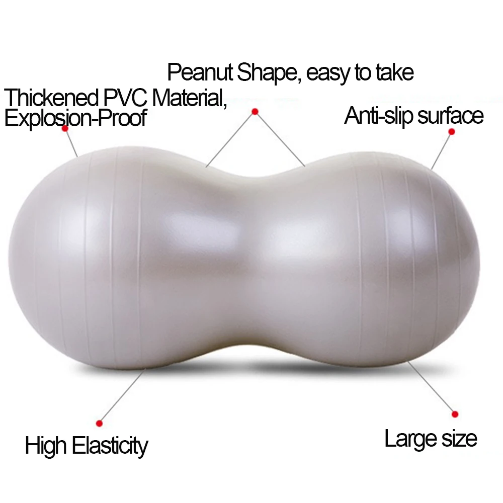 50X100CM Thicken Explosion-Proof PVC Peanut Capsule, Yoga Ball for Beginner, Fitness Weight Loss, Sports Exercise, 50x100cm