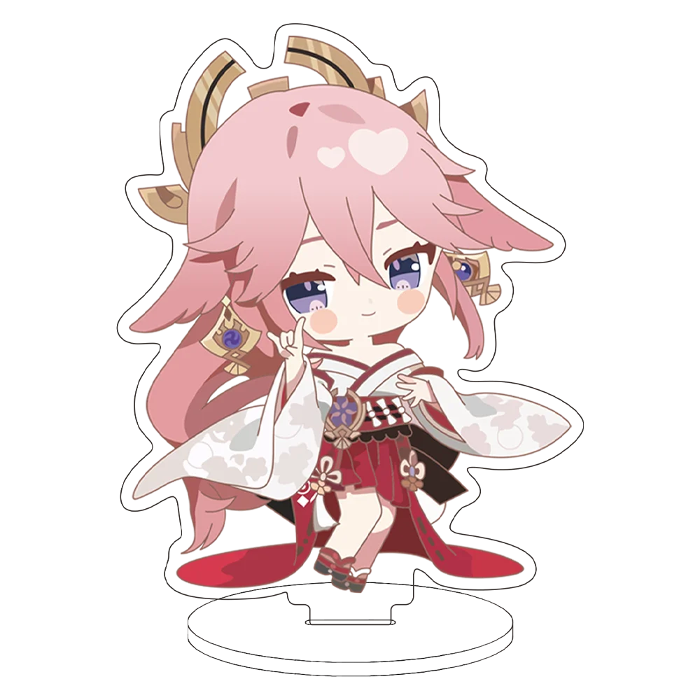 حامل أكريليك أنيمي بتأثير من Genshin ، Yae Miko ، Kaedehara Kazuha ، Arataki ، Itto ، Kujou ، Sara ، لعبة لطيفة ، حلي تأثيري ، هدايا مجسمة