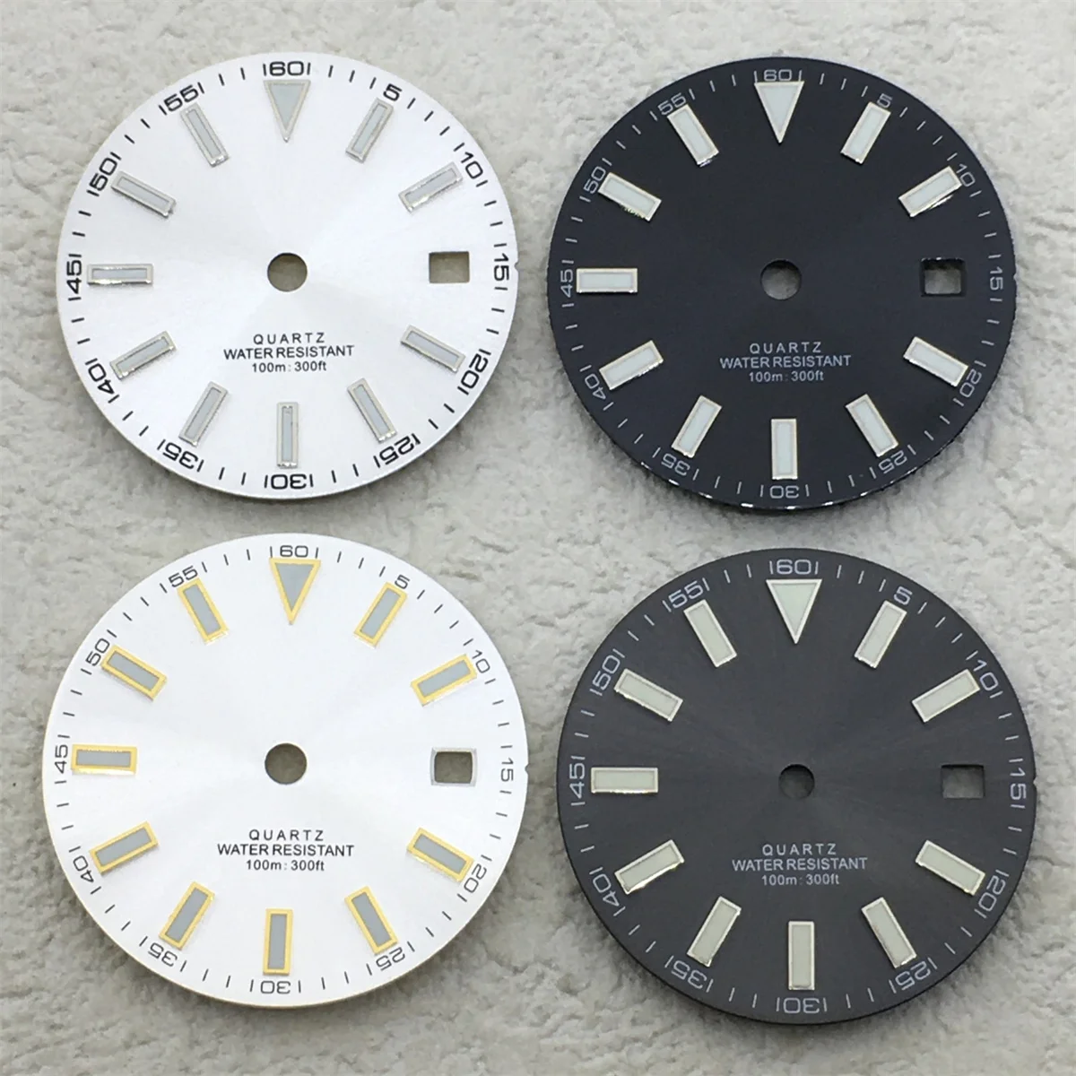 시계 다이얼 BLIGER 29MM 쿼츠 다이얼 Rhonda 515 무브먼트 시계 부품 용 화이트 블랙 그레이 빛나는 다이얼