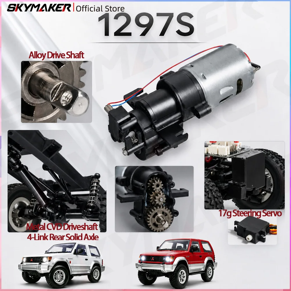 LDRC LD1297S LD1297PRO 1/14 4WD Pajero RC Crawler Brushed Brushless Dual-Speed Shift 2.4G Off-Road Simulation Climbing Car Toy