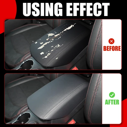 Imagen 2 del producto Guantes de consola central para Ford Explorer, cubierta de cuero negro para reposabrazos, 2011-2018