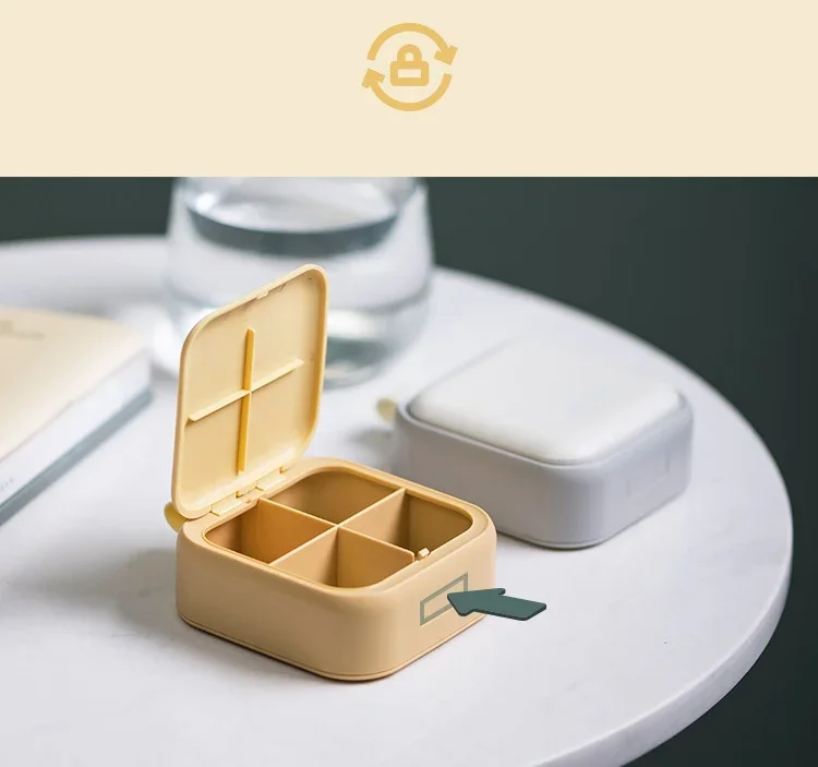 2023 New Design Pill Case Portable 4 Grids Nordic Pill Box Drug Tablet Medicine Storage Holder Splitter Organizer Container Case