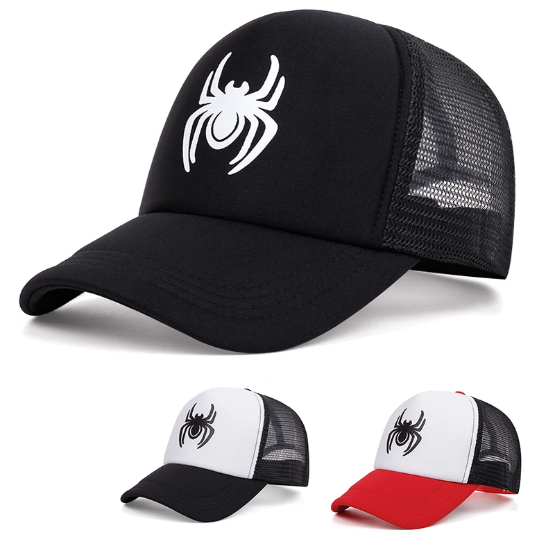 Men's New Fashionable Embroidered Spider Baseball Hat Hip Hop Web Hat Universal Outdoor Sports Sunshade Hat