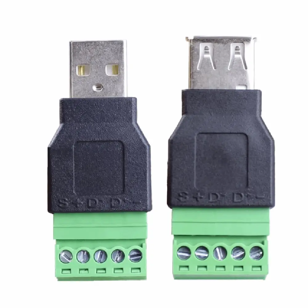 With 5 Pin Screw USB Connector Male/Female Type a 5 Pin USB Plug With Shield Solderless 5 Pin Screw Terminal Mouse