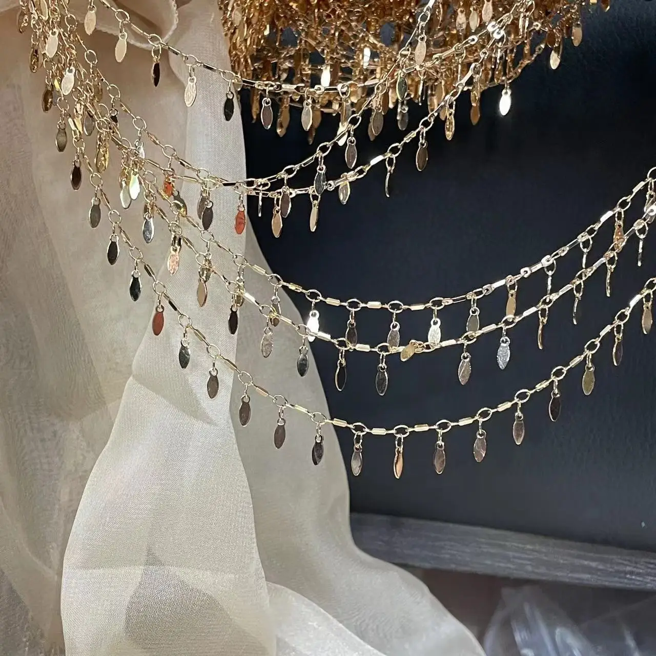 Document en cuivre doré pour bijoux, feuilles de 0.5 ou 1 mètre, accessoires de matériel de bricolage faits à la main, coiffure et ceinture