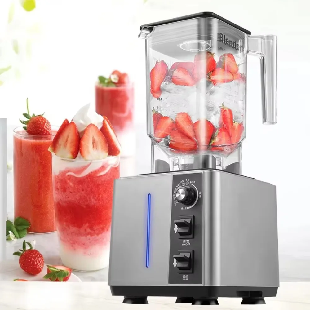 Commercial Milk Tea Shop Ice Crusher Soundproof Juicer/blender with Cover Tea Extractor, Ice Crusher, Slush Machine