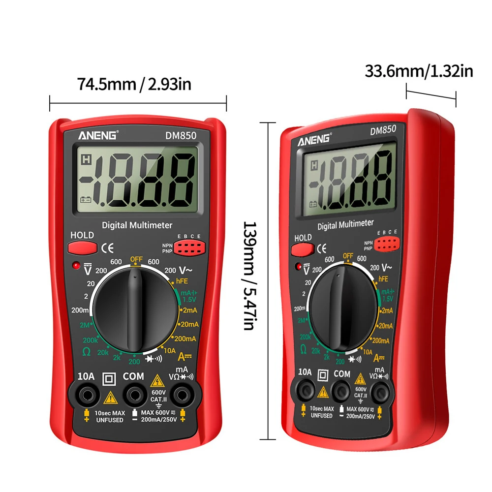 Digital Multimeter 1999 Auto AC/DC Votage Tester Ohm Current Ammeter Test Probe Professional Detector Tool for Electrician Tool