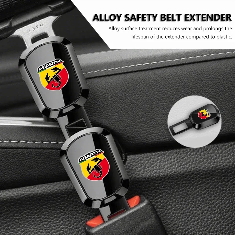 Metal Car Seat Belt Extension Buckle1/ 2 Pieces Suitable for Abarth 695 595 500 Bravo Linea Ducato Safety Accessory