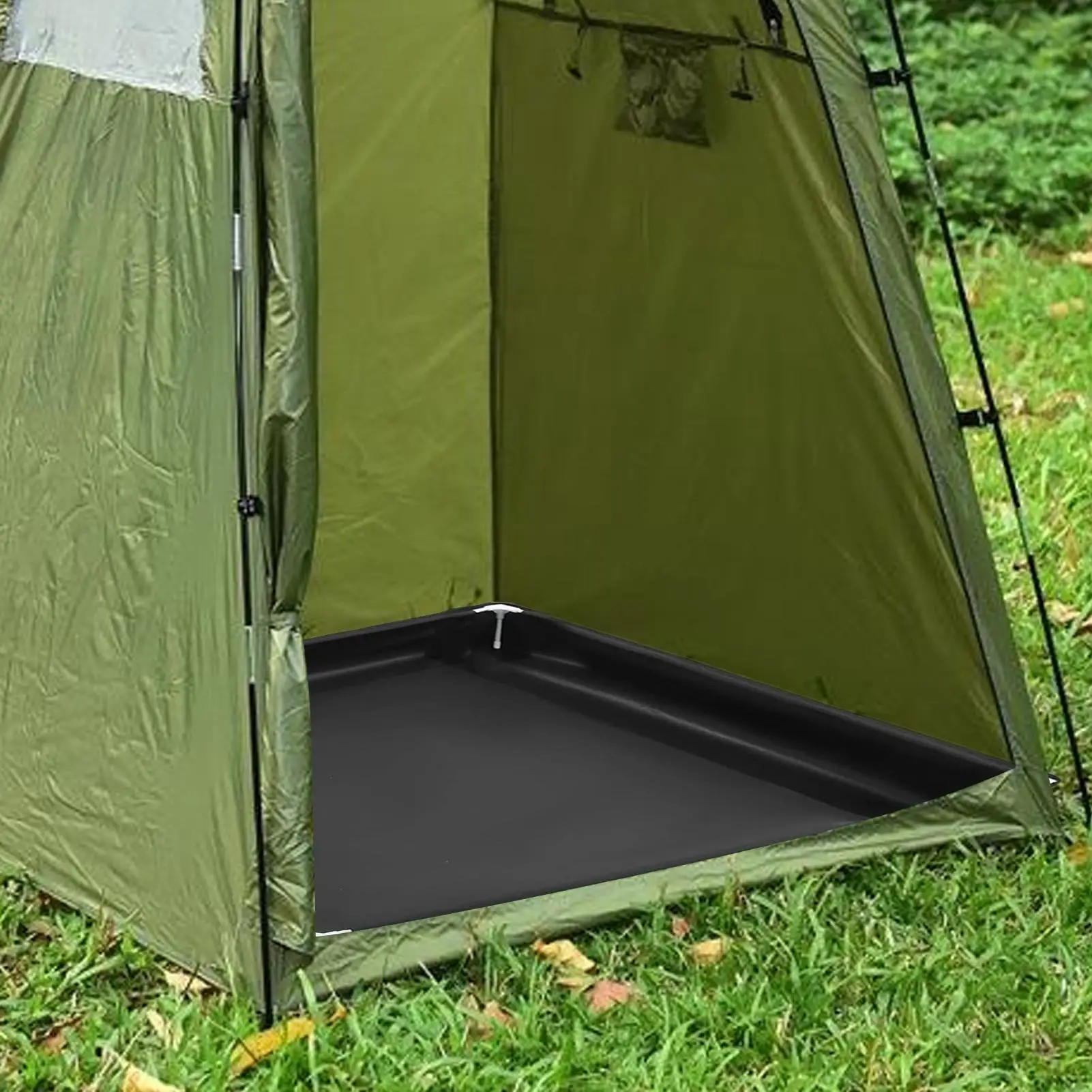 Outdoor Camping Shower Tent Floor Base Folding Shower Pan With Drain Pipe PVC Portable RV Shower Pan For Camping Travel