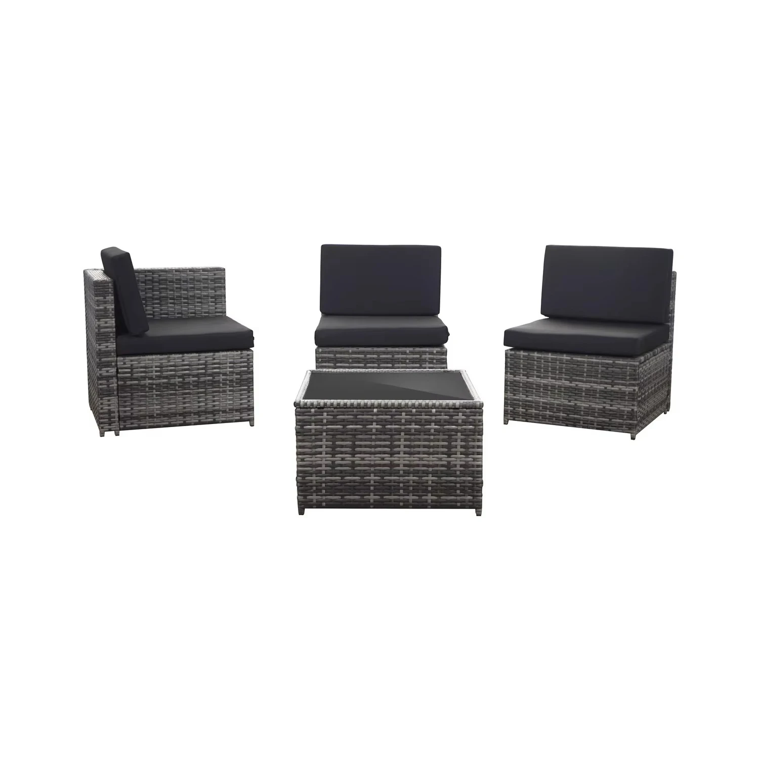 ag-Modern Outdoor Modular Lounge Set with PE Rattan 100% Polyester Cushions Galvanized Powder Coat Roof Cover for Courtyards%