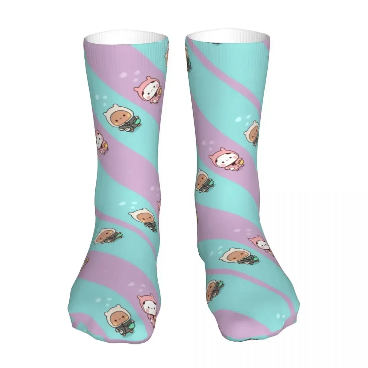 Panda Bear Hug Bubu Dudu Socks Men Women Polyester Funny Happy Mochi  Peach Cat  Summer Autumn Winter  Gifts