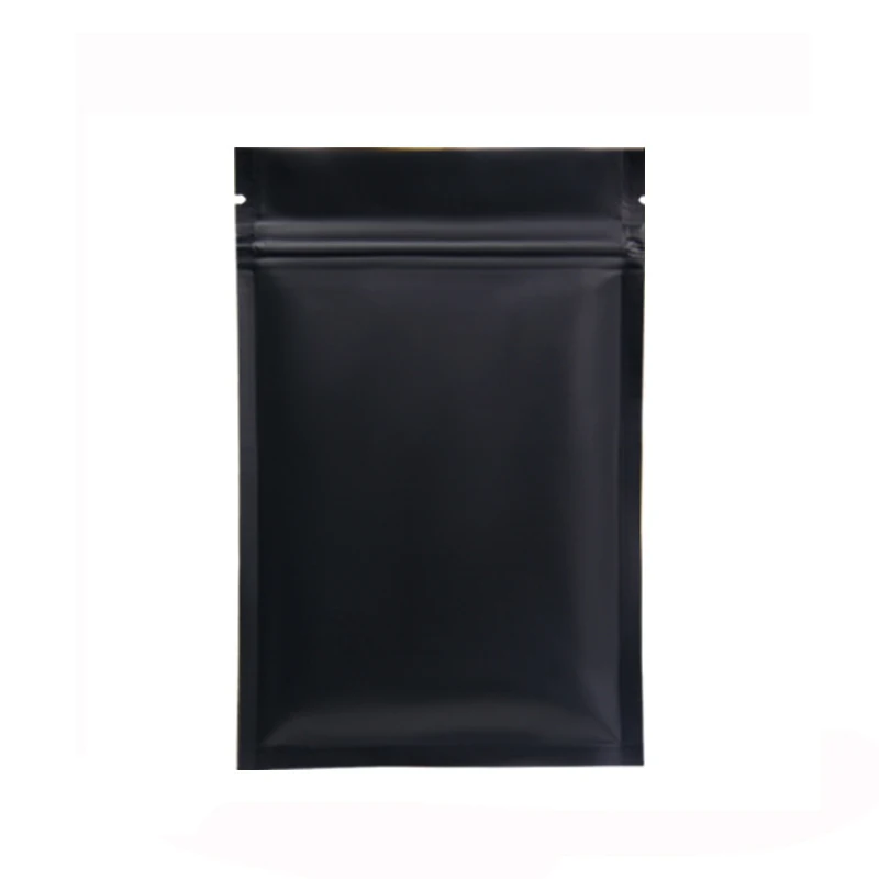 Resealable Matte Black White Green Gold Aluminum Foil Zip Lock Gifts Pouches Flat Plastic Package Bags for Small Business 50 Pcs
