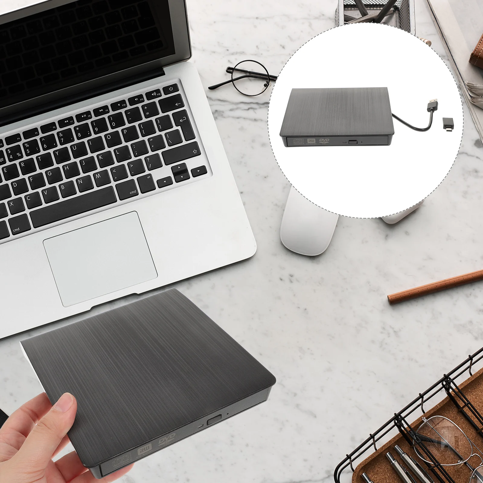 

External Optical Drive CD Drive Burner Slot In Load Drive Burner DVD RW Optical Drive Recorder Drive