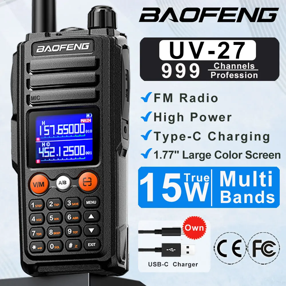 baofeng-uv-27-walkie-talkie-a-lungo-raggio-copia-frequenza-wireless-999ch-radio-ricetrasmittente-vhf-uhf-fm-noaa-multi-banda-portatile-uv27