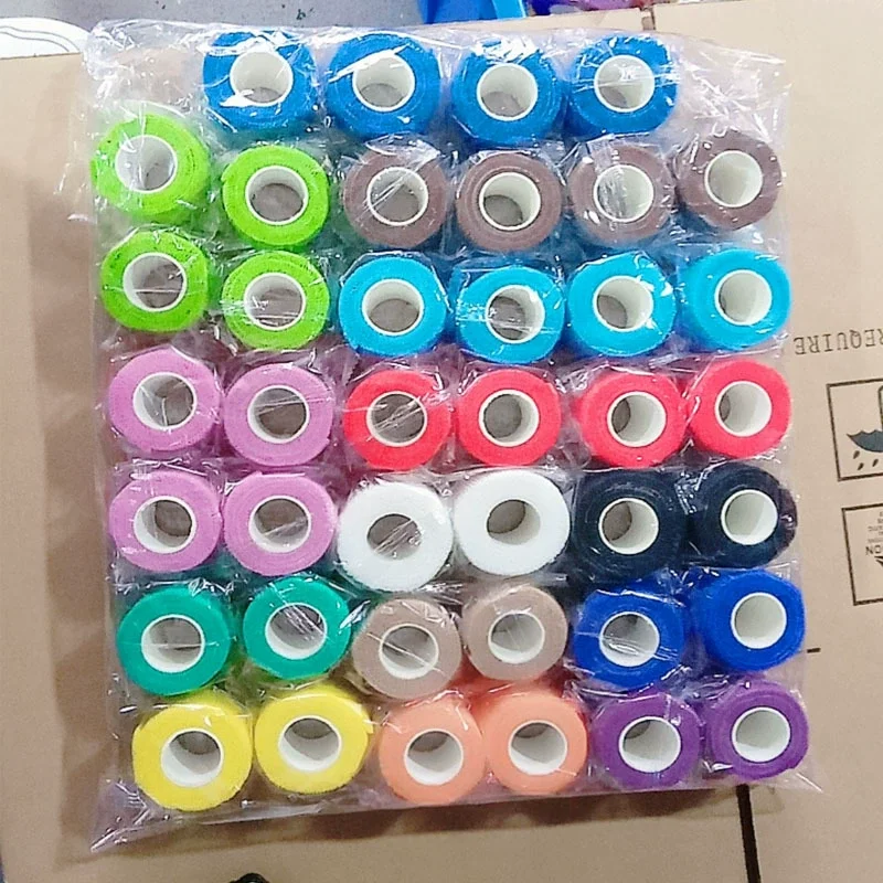 12roll 2.5cm*4.5m Non Woven Elastic Self Adhesive Bandage Cohesive Bandage for Sports Fixing Finger Wrist Leg