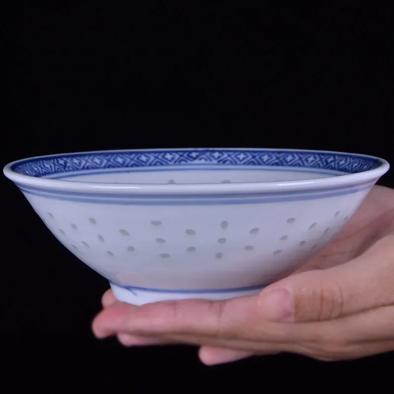 Cuenco  Ramen  cerámica  6 pulgadas, vajilla  porcelana china Vintage azul y blanca, cuencos para sopa y arroz, vajilla