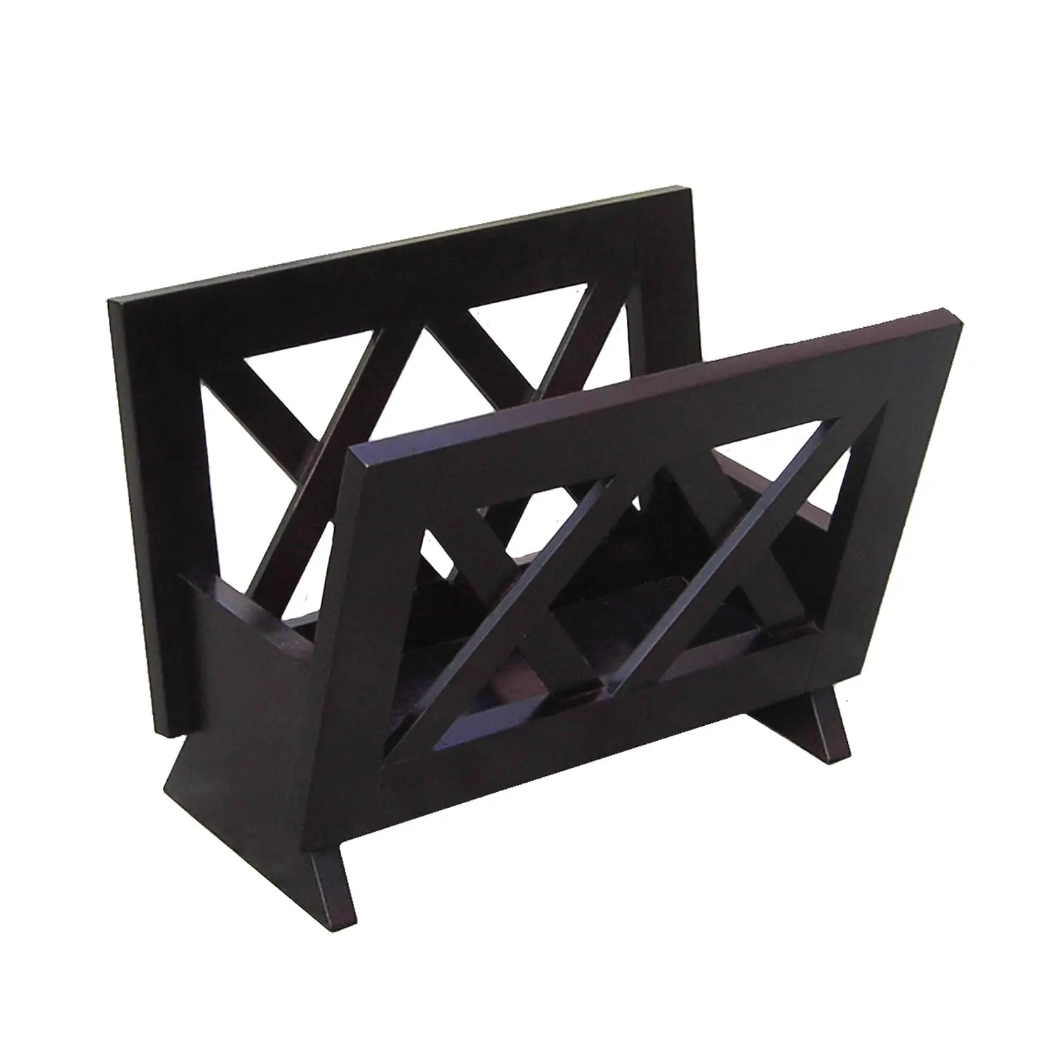 Contemporary Wood Magazine Rack, Black