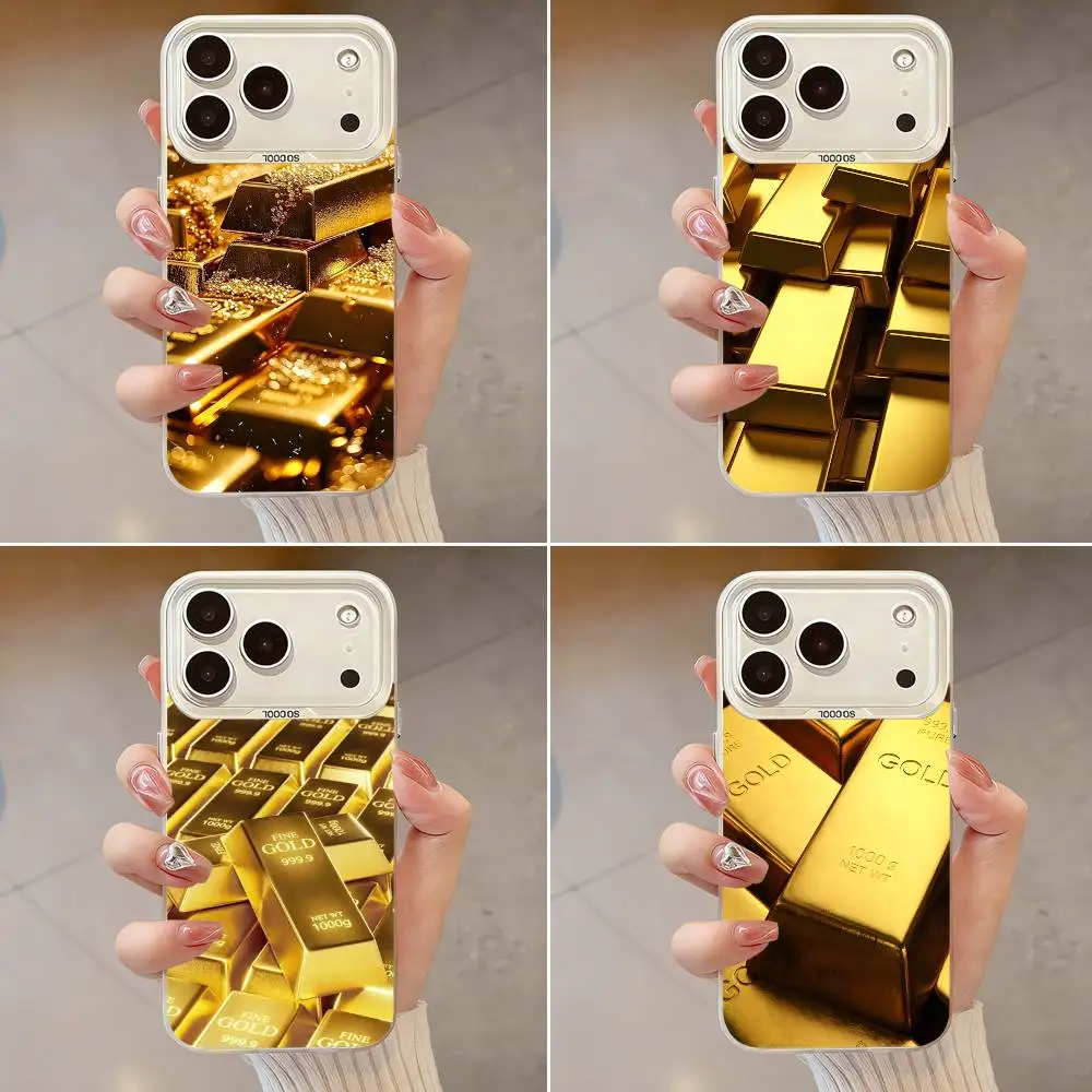

Dazzling Monetary Gold Phone Case For iPhone 17,16,13,12,X,11,15,14,Pro,Max,Plus,SE4,Air,Mini White IMD HD Matte