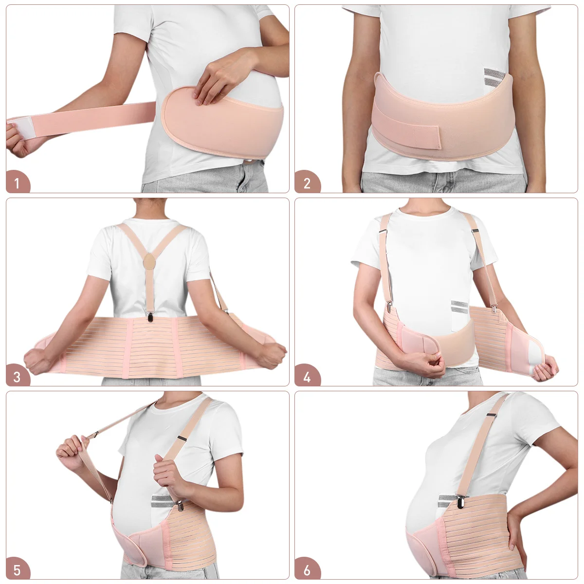 حزام دعم الأمومة قابل للتعديل، حزام بطن للحمل قابل للتنفس لتخفيف تعب مفصل الحوض مع تصميم متعدد #2