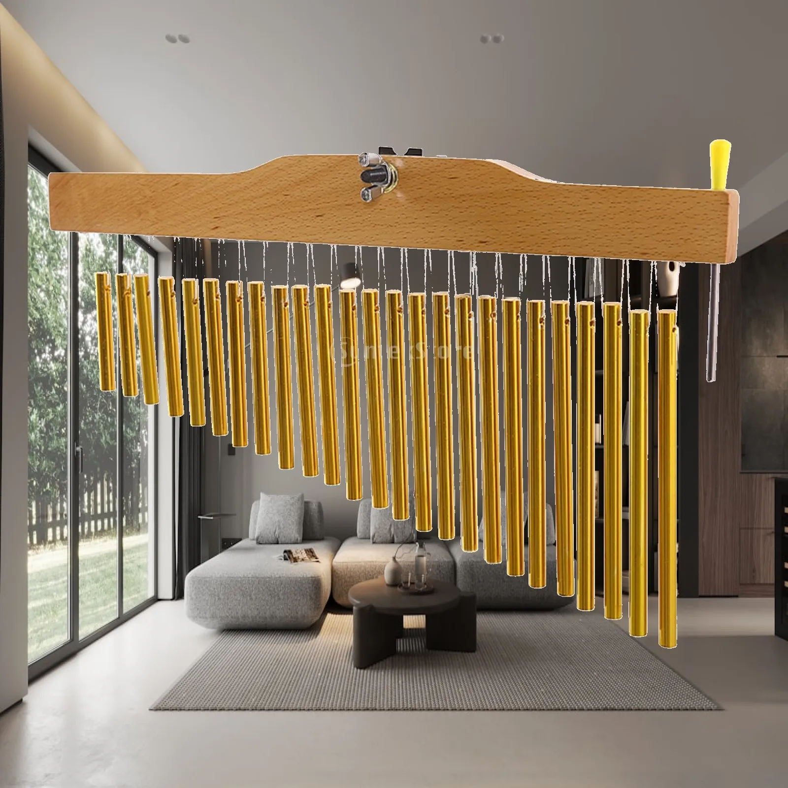 25 Bars Single Row Wind Chime Bar Chimes Percussion Instrument Tabletop Music Bells for Church Performance