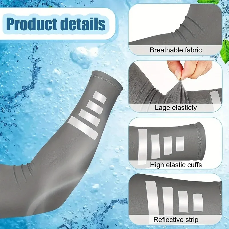 

A pair of summer outdoor ice silk sleeves, quick-drying and breathable, the best choice for fishing and cycling sports arm guardsIt works really well.