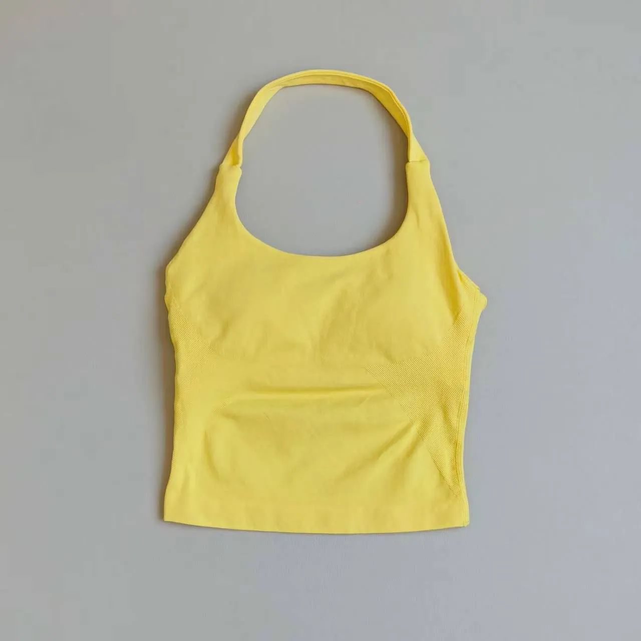Nahtloser Neckholder-Sport-BH mit schönem Rückendesign, Push-up, stoßfest, schnelltrocknend, atmungsaktiv, schlank geschnittenes Yoga-Oberteil für den Außenbereich. – Detail 3