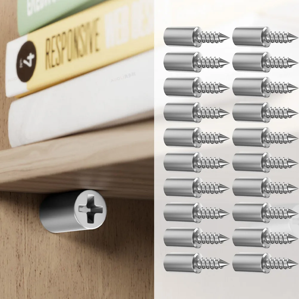 20pcs Cross Self-tapping Screw Cold Rolled Steel Laminate Support Homemade Wardrobe Cabinet Glass Hard Nonslip Partition Nail