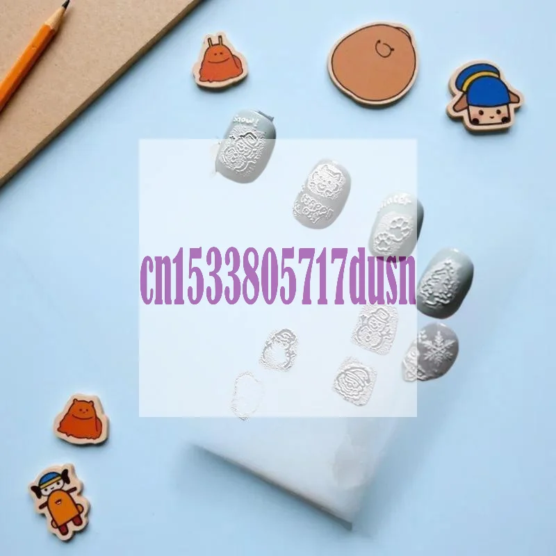 {MX329} 5D relieve lindo muñeco de nieve derretido pegatinas de decoración de uñas de Navidad arco femenino copo de nieve blanco pegatinas de decoración de uñas