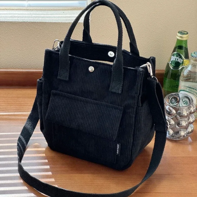 Neue Lässige Cord-Tragetasche für Damen, Große Schulter-Umhängetasche, Leichte Henkeltasche für den Täglichen Gebrauch und Pendeln – Detail 8