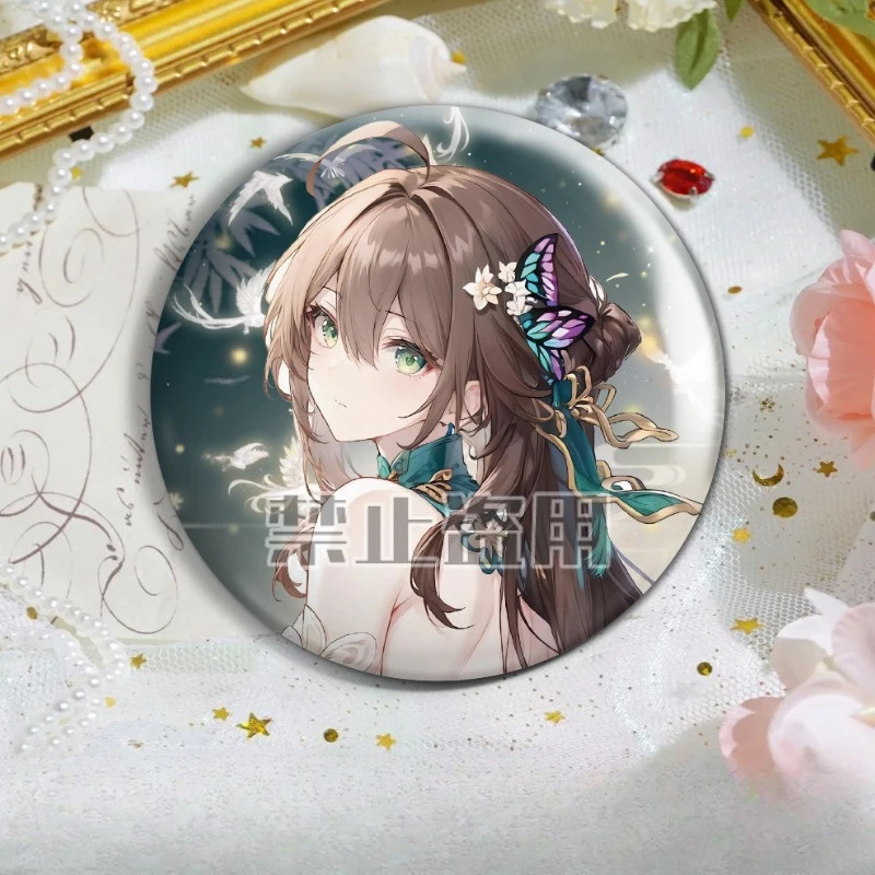 Game Honkai Star Rail Silver Wolf Ruan Mei Badge Brooch Anime Character Round Button Pin Backpack Bag Decor Fans Collection Gift
