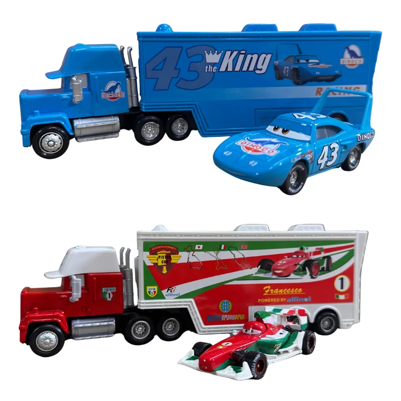 

High Quality Pixar Cars And Trucks Set Lightning Mcqueen Uncle Mack The King 1/43 Diecast Model Truck Christmas Gift for Boys