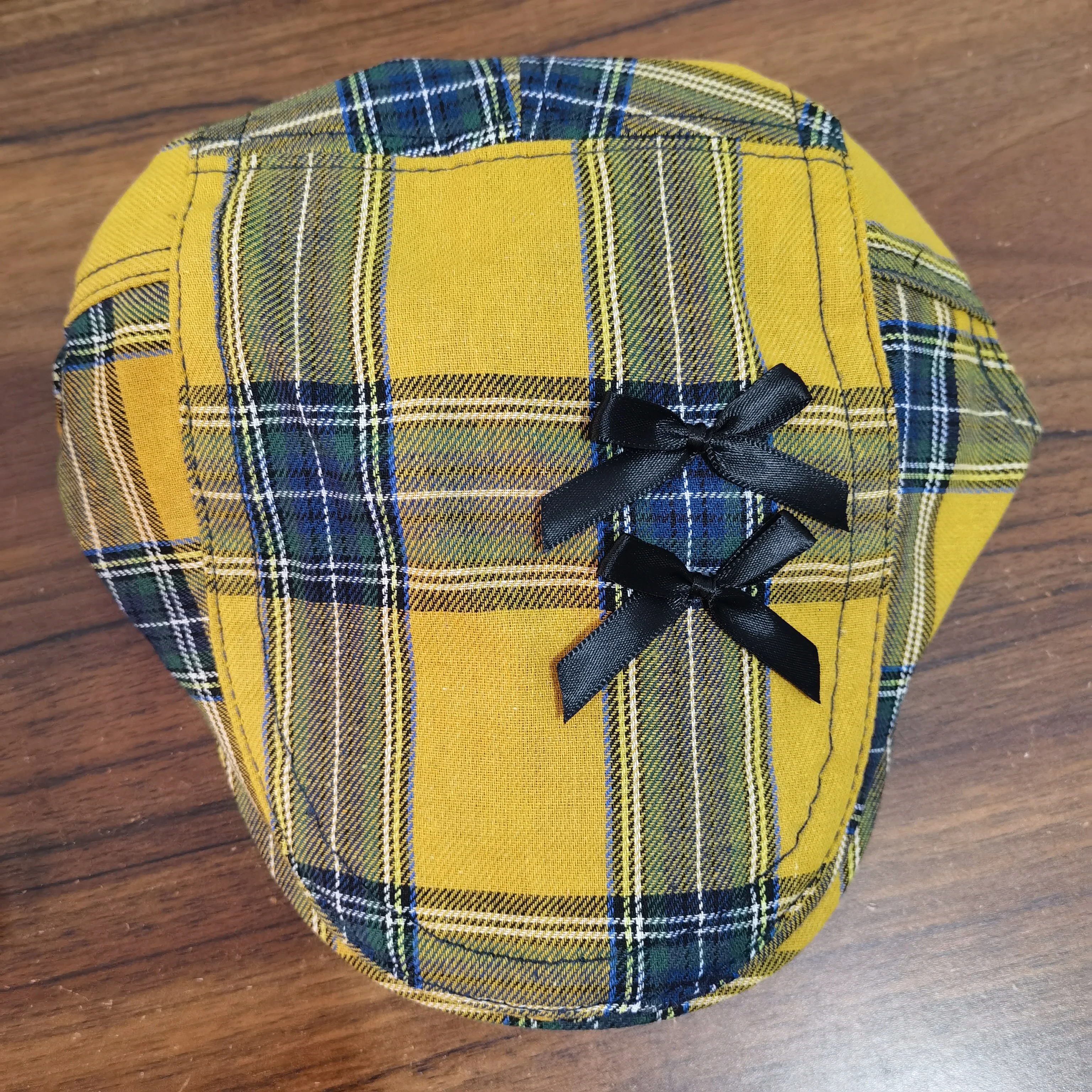 

Popular Korean Style Summer Butterfly Plaid Forward Beret Hat For Women Outdoor Best Matched Sunshade Girls Visor Cap Party Gift