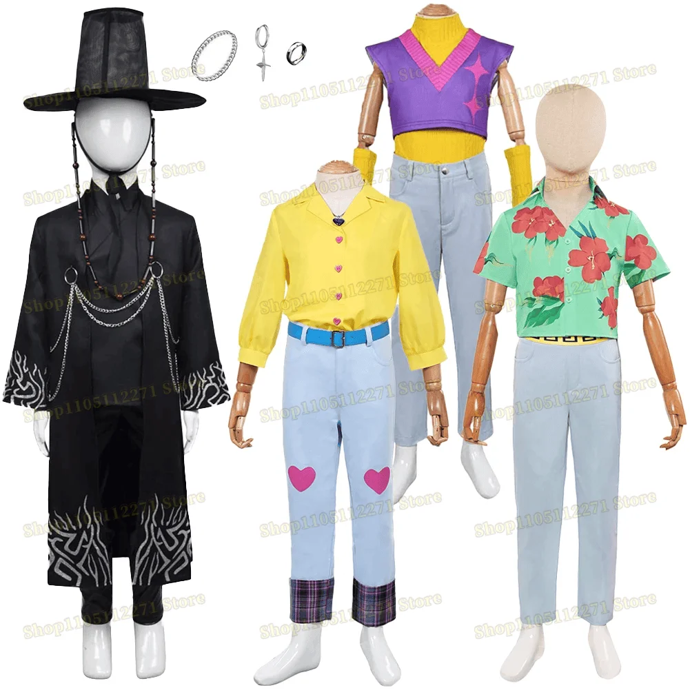 أطفال Kpop شيطان الصيادين ساجا بنين جينو آبي الطفل الرومانسية سر تأثيري تي شيرت زي ل Bys مجموعة المعبود لعب الأدوار هالوين