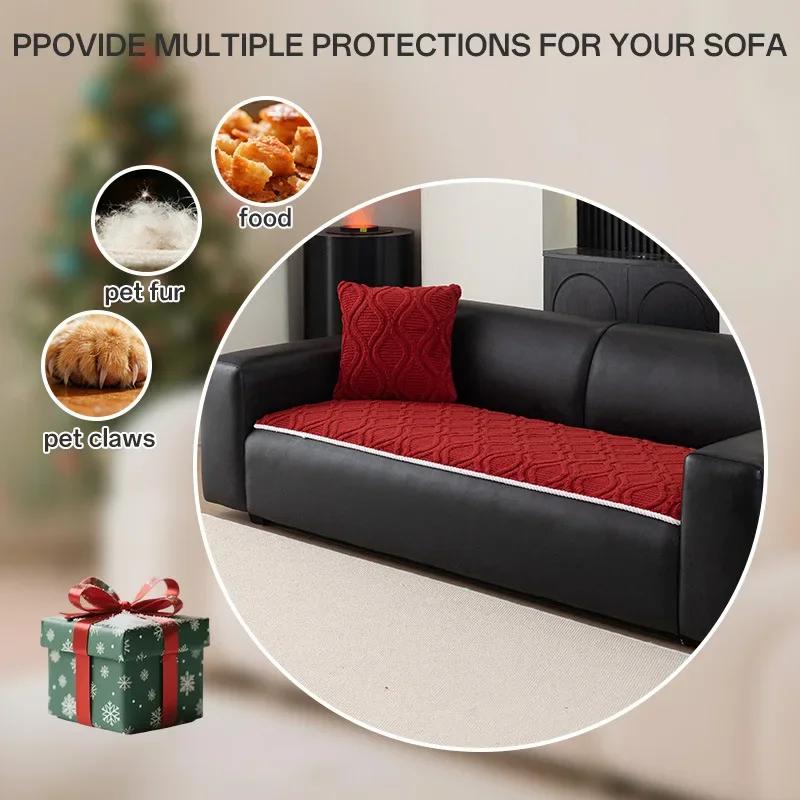 Retro Dirt-Resistant Easy-Care Couch Slipcover Anti-Scratch Protector Sofa for PET Geometric Solid Pattern Jacquard Sofa Cushion